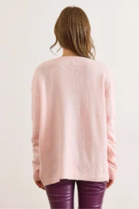 Olalook Women's Powder V-Neck Soft Textured Knitwear Sweater - Image 2