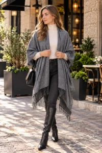 nehir eşarp Double Sided Shoulder Shawl Poncho