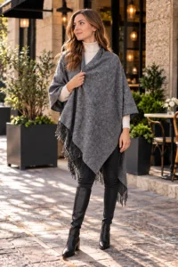 nehir eşarp Double Sided Shoulder Shawl Poncho - Image 2