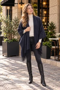 nehir eşarp Double Sided Shoulder Shawl Poncho