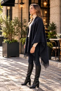 nehir eşarp Double Sided Shoulder Shawl Poncho - Image 2