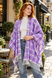nehir eşarp Double Sided Shoulder Shawl Poncho - Image 2