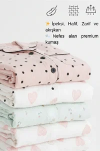 DOFİ Girl's Brown Teddy Bear Patterned Aerobin Pajama Set – Soft and Comfortable - Image 4