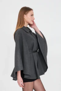 SevdeUgur Women Arched Bowl Poncho GRAY anthracite/ Sevde Ugur - Image 4