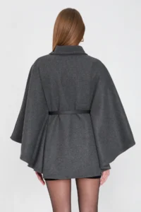 SevdeUgur Women Arched Bowl Poncho GRAY anthracite/ Sevde Ugur - Image 6