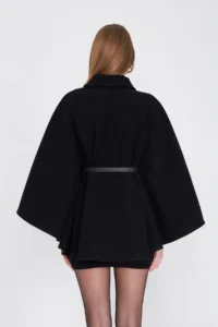 SevdeUgur Women Arched Bowl Poncho Black / Sevde Ugur - Image 6