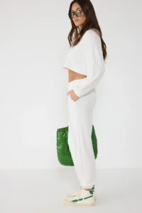 No Matter What Women's Soft Textured  Sweatpants  with Elastic Legs Modal