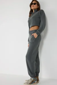 No Matter What Women's Soft Textured Waist Adjustable  Sweatpants with Elastic Legs - Image 2