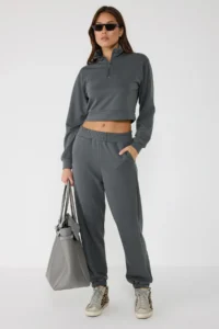 No Matter What Women's Soft Textured Waist Adjustable  Sweatpants with Elastic Legs - Image 5