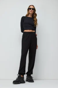 No Matter What Women Soft textured Hem Elastic  Sweatpants - Image 2