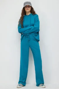 No Matter What Women's Soft Textured Waist Adjustable Wide Leg  Sweatpants - Image 4
