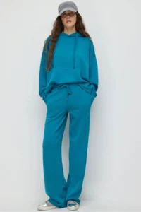 No Matter What Women's Soft Textured Waist Adjustable Wide Leg  Sweatpants - Image 5