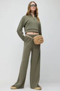 No Matter What Soft Textured Wide Leg  Sweatpants  with Adjustable Waist - Image 4