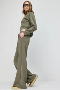 No Matter What Soft Textured Wide Leg  Sweatpants  with Adjustable Waist - Image 5