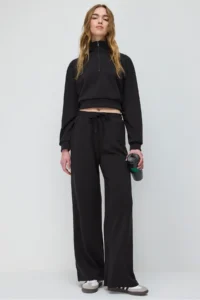 No Matter What Soft Textured Wide Leg Sweatpants with Adjustable Waist - Image 2