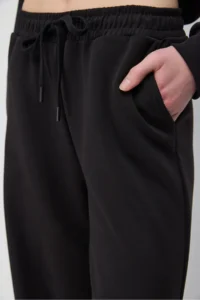No Matter What Soft Textured Wide Leg Sweatpants with Adjustable Waist - Image 5