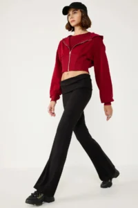 No Matter What Women's Wide Leg Yoga Pants Washed Heavy Cotton Comfortable Fit - Image 2