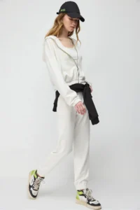 No Matter What Women's Zippered Hooded Crop Sweatshirt Jacket Soft Textured - Image 2