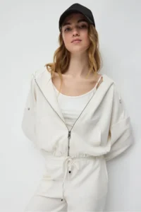 No Matter What Women's Zippered Hooded Crop Sweatshirt Jacket Soft Textured - Image 5