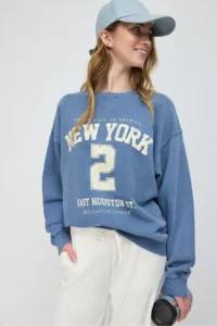 No Matter What Women's Oversize Sweatshirt Printed Faded Effect Crew Neck 100% Cotton - Image 2