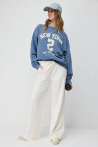 No Matter What Women's Oversize Sweatshirt Printed Faded Effect Crew Neck 100% Cotton - Image 5