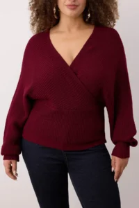 Trendyol Curve Burgundy Double breasted Closed Back tied up Knitwear Sweater - Image 3