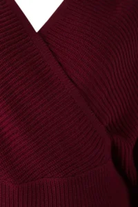 Trendyol Curve Burgundy Double breasted Closed Back tied up Knitwear Sweater - Image 6