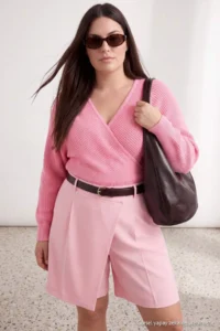 Trendyol Curve PINK Double breasted Closed Back tied up Knitwear Sweater - Image 3