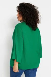 Trendyol Curve Green Polo Shirt Collar Zipper Detailed Knitwear Sweater - Image 5