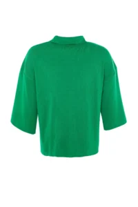 Trendyol Curve Green Polo Shirt Collar Zipper Detailed Knitwear Sweater - Image 7