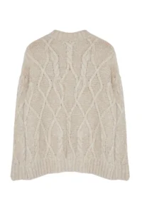 Trendyol Curve Beige Glitter Braided Knitwear Sweater - Image 7