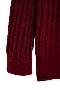 Trendyol Curve Burgundy Soft textured Ribbed Polo Shirt Collar Knitwear Sweater - Image 6