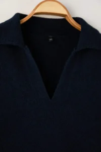 Trendyol Curve NAVY BLUE Polo Shirt Collar Soft Feeling Crop Knitwear Sweater - Image 6