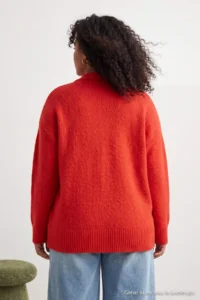 Trendyol Curve Red Polo Shirt Collar Soft Feeling Crop Knitwear Sweater - Image 5