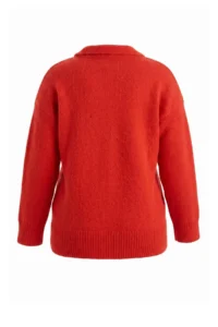 Trendyol Curve Red Polo Shirt Collar Soft Feeling Crop Knitwear Sweater - Image 9