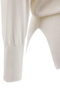 Trendyol Curve Ecru Mercerized Look Boat Neck Slit Detailed Thin Knitwear Sweater - Image 6