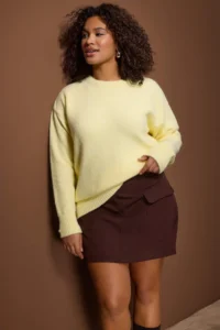 Trendyol Curve Wardrobe Essentials Yellow Premium Thread Basic Knitwear Sweater - Image 2