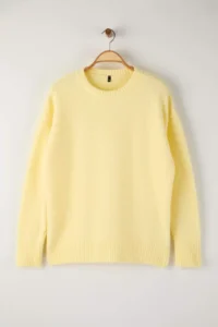 Trendyol Curve Wardrobe Essentials Yellow Premium Thread Basic Knitwear Sweater - Image 5