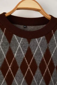 Trendyol Curve Brown Baklava Patterned Soft Touch Knitwear Sweater - Image 6