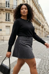 Trendyol Curve Black Mercerized Look Premium Thread / Special Thread Basic Knitwear Sweater - Image 2