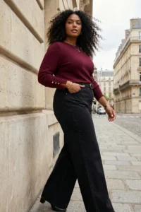Trendyol Curve Burgundy Mercerized Look Premium Thread / Special Thread Basic Knitwear Sweater