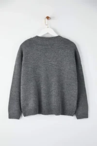 Trendyol Curve Wardrobe Essentials Anthracite Basic Wide Pattern Soft textured Knitwear Sweater - Image 5