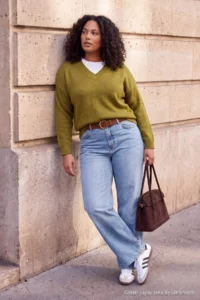 Trendyol Curve Wardrobe Essentials Oil Green Basic Wide Pattern Soft textured Knitwear Sweater - Image 4