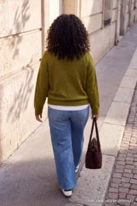 Trendyol Curve Wardrobe Essentials Oil Green Basic Wide Pattern Soft textured Knitwear Sweater - Image 5
