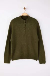 Trendyol Curve Wardrobe Essentials Khaki Soft textured Knitwear Sweater - Image 3