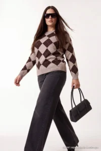 Trendyol Curve Multicolored Baklava Patterned Knitwear Sweater - Image 2