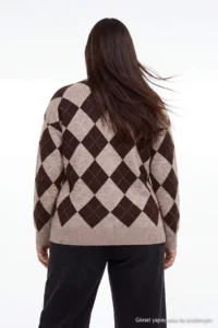 Trendyol Curve Multicolored Baklava Patterned Knitwear Sweater - Image 4