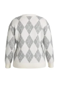 Trendyol Curve Ecru Baklava Patterned Soft textured V-neck Knitwear Sweater - Image 9