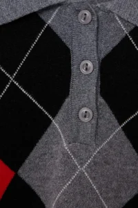 Trendyol Curve Anthracite Premium Thread/Special Thread Baklava Patterned Knitwear Sweater - Image 6