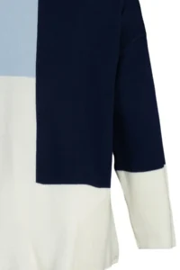 Trendyol Modest BLUE Color Color Bloklu High Neck Knitwear Sweater - Image 8